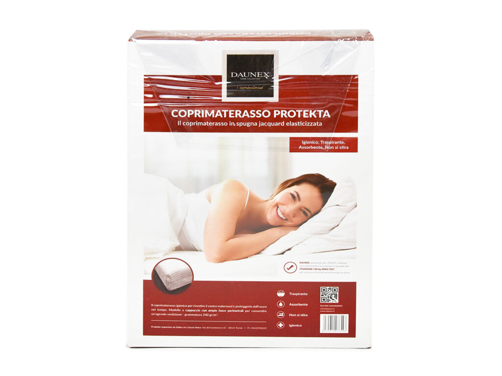 Daunex Protekta Coprimaterasso Matrimoniale 180x200 Cm - Spugna Di Cotone Con Angoli, 80% Cotone