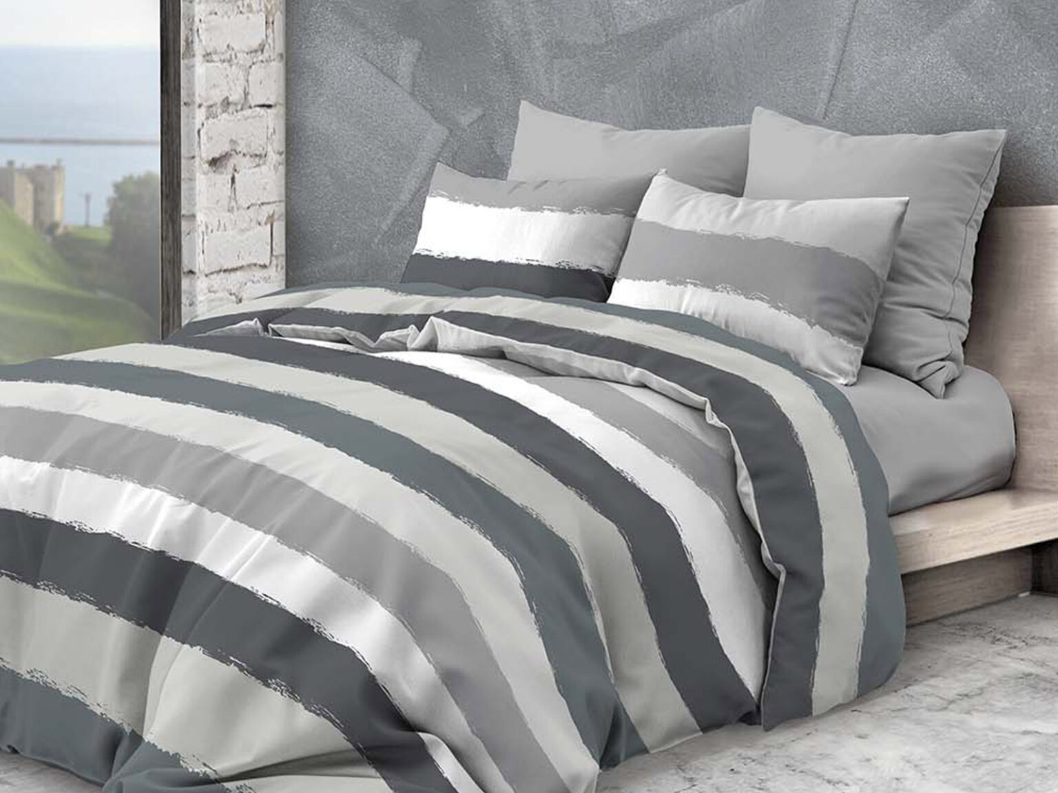 Copripiumino Singolo 135x200 New York, Biancheria Da Letto In Morbida Microfibra, Copri Piumino Nero E 2 Federe 50x80 Cm - Foto 5