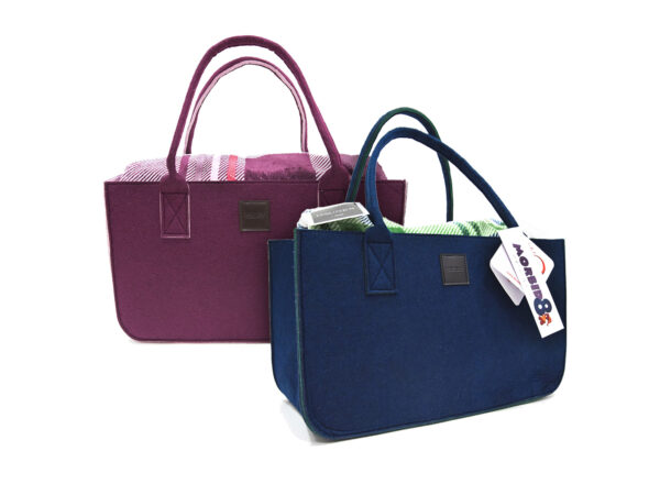 Plaid chester / felt bag