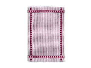 Strofinacci spugna dis.cuoricino 50x70 col.bordeaux