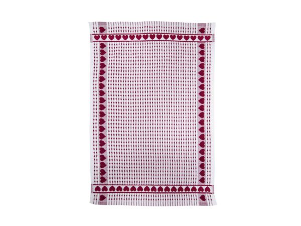 Strofinacci spugna dis.cuoricino 50x70 col.bordeaux