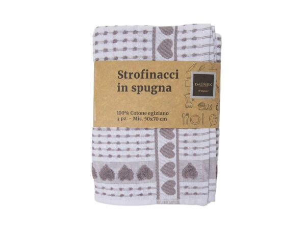 Strofinacci spugna dis.cuoricino 50x70 col.blu navy