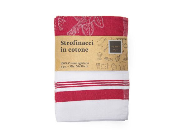 Strofinacci dis.ortolano 50x70 col.rosso