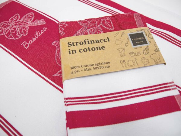 Strofinacci dis.ortolano 50x70 col.rosso
