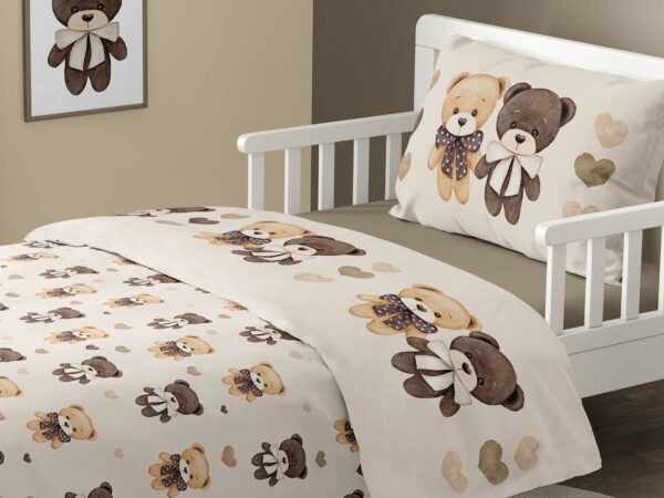 Completo lenzuola/copriletto baby dis.orsacchiotti