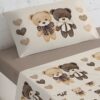 Completo lenzuola/copriletto baby dis.orsacchiotti