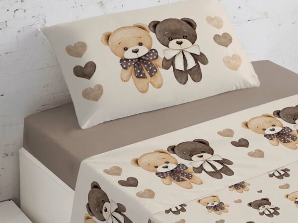 Completo lenzuola/copriletto baby dis.orsacchiotti