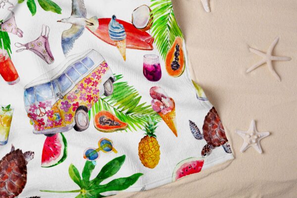 Telo mare microvelour 100x180 fruits