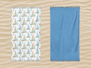 Telo mare microspugna 90x170 regata con frange
