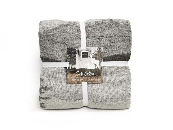 Coperta softcotton dis. wood