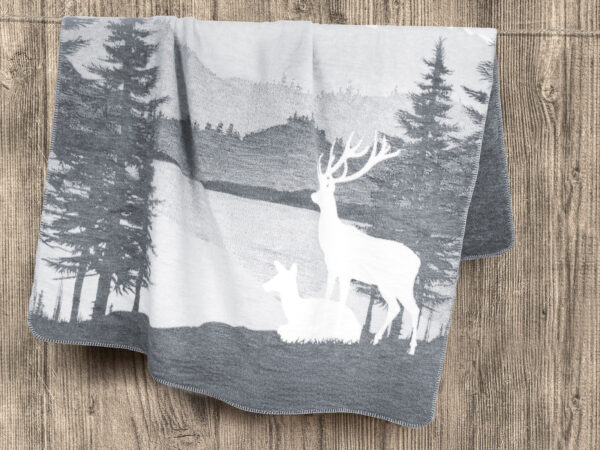 Coperta softcotton dis. wood