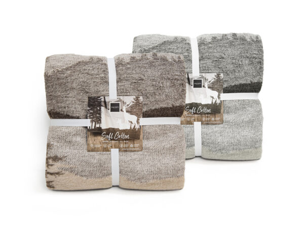 Coperta softcotton dis. wood