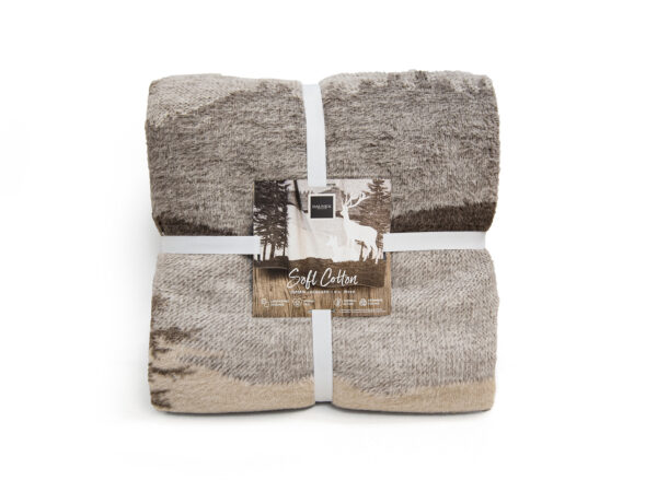 Coperta softcotton dis. wood