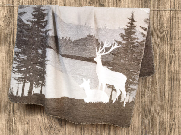 Coperta softcotton dis. wood