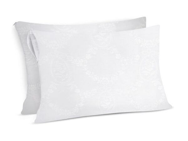 Coppia copriguanciale medaglione con cerniera