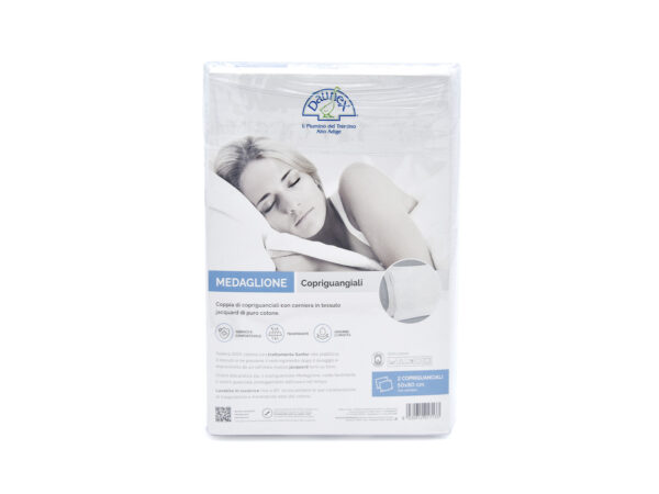 Coppia copriguanciale medaglione con cerniera