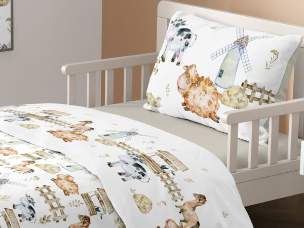 Completo lenzuola/copriletto baby dis.fattoria