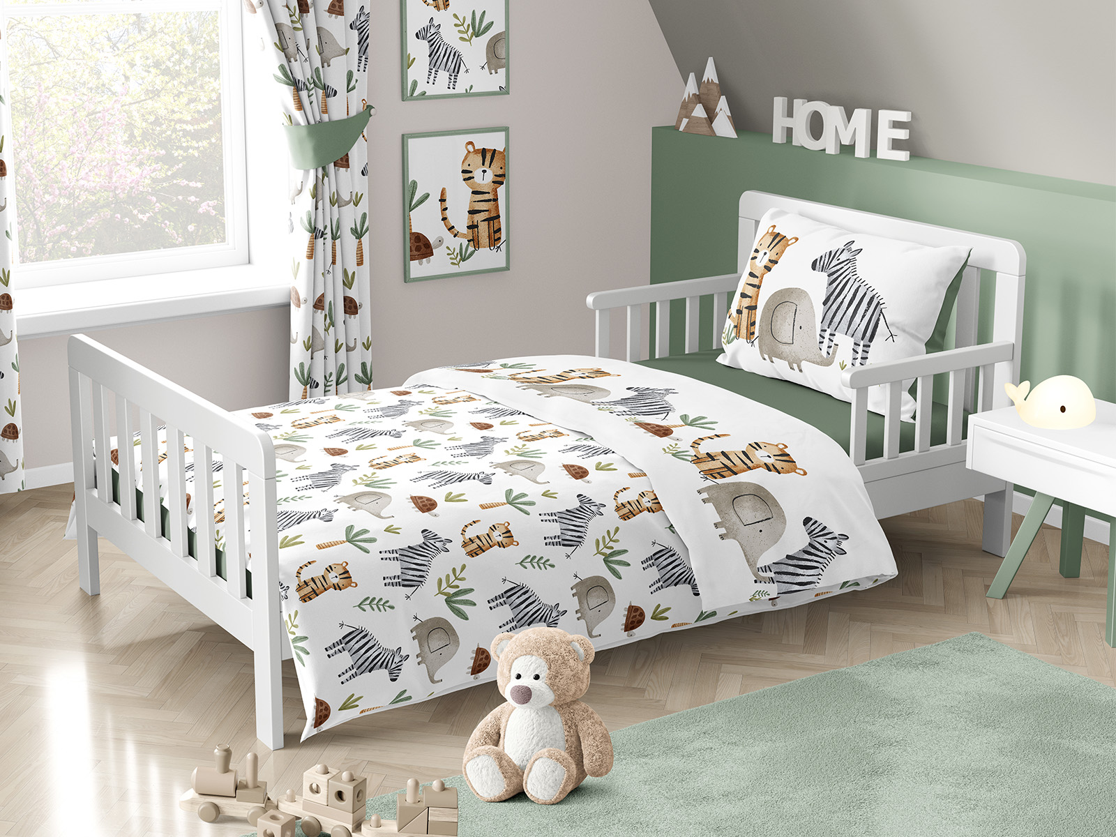Completo lenzuola/copriletto baby dis.zebre