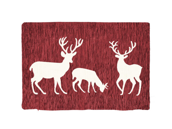 Fodera ciniglia 40x60 cervo beige + fondo bordeaux