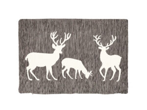 Fodera ciniglia 40x60 cervo beige + fondo grigio scuro