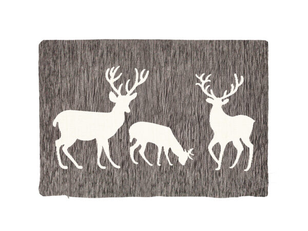 Fodera ciniglia 40x60 cervo beige + fondo grigio scuro