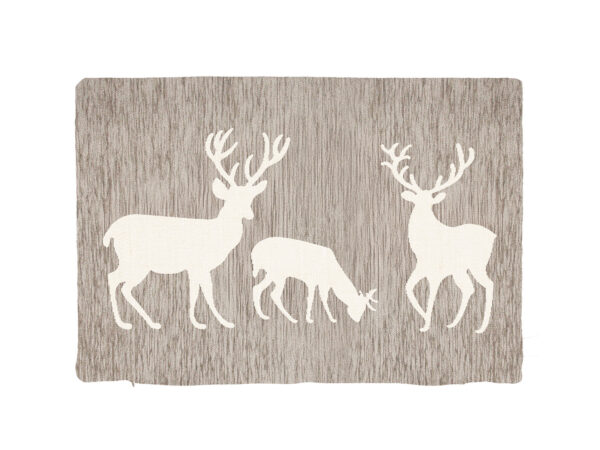 Fodera ciniglia 40x60 cervo beige + fondo tortora chiaro