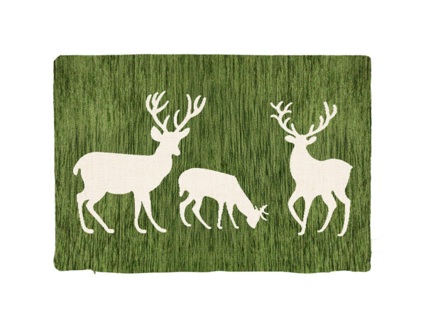 Fodera ciniglia 40x60 cervo beige + fondo verde