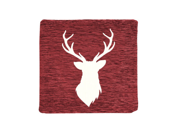 Fodera ciniglia 42x42 cervo beige + fondo bordeaux