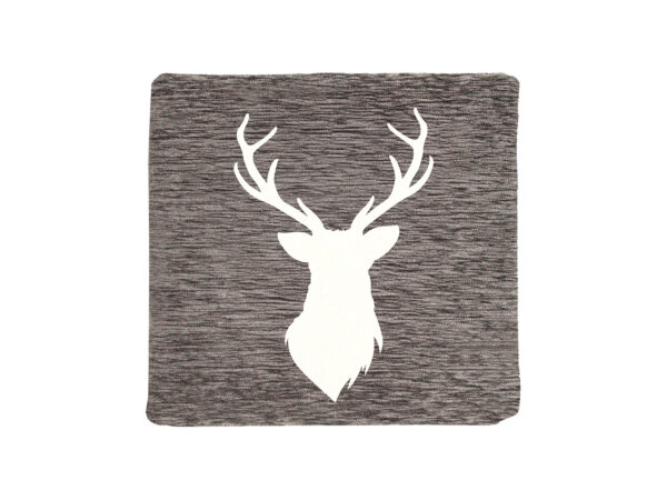 Fodera ciniglia 42x42 cervo beige + fondo grigio scuro