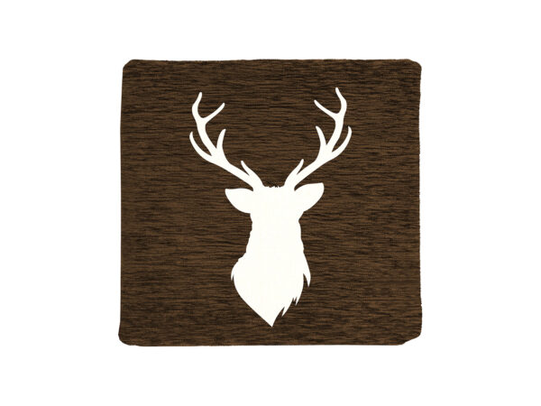 Fodera ciniglia 42x42 cervo beige + fondo marrone