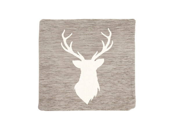 Fodera ciniglia 42x42 cervo beige + fondo tortora chiaro