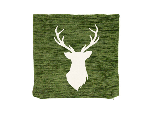 Fodera ciniglia 42x42 cervo beige + fondo verde