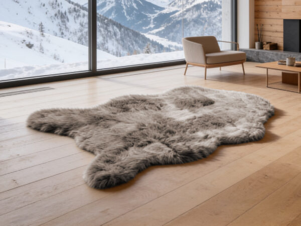 Tappeto sagomato fur melange 60x90 cm v.tortora