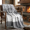 Coperta softcotton dis. wood